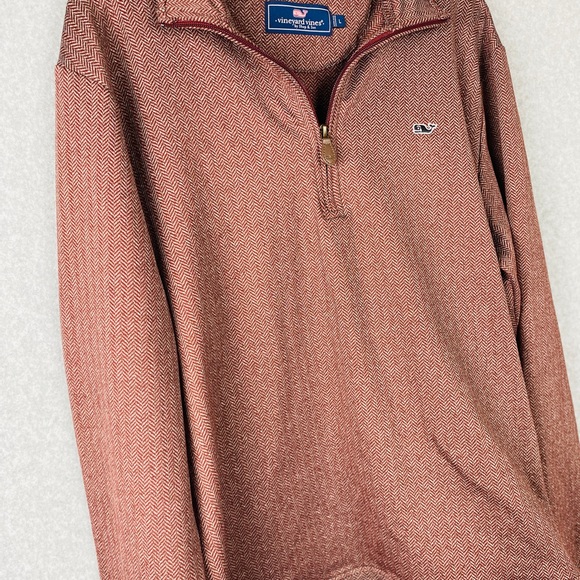 Vineyard Vines Men's Zip Up Sweater in Rich Brown - Picture 6 of 8